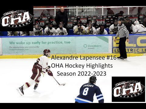 Alexandre Lapensee #16 OHA Hockey Highlights Season 2022-2023