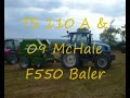 Ts 110 a cutting with a krone mower and baleing with a 09 f550 mchale baler, massey 5460 wrapping with conor wrapper and our fiat 80-90 drawing in the bales, in Labasheeda, Ennis, Co.Clare, Ireland