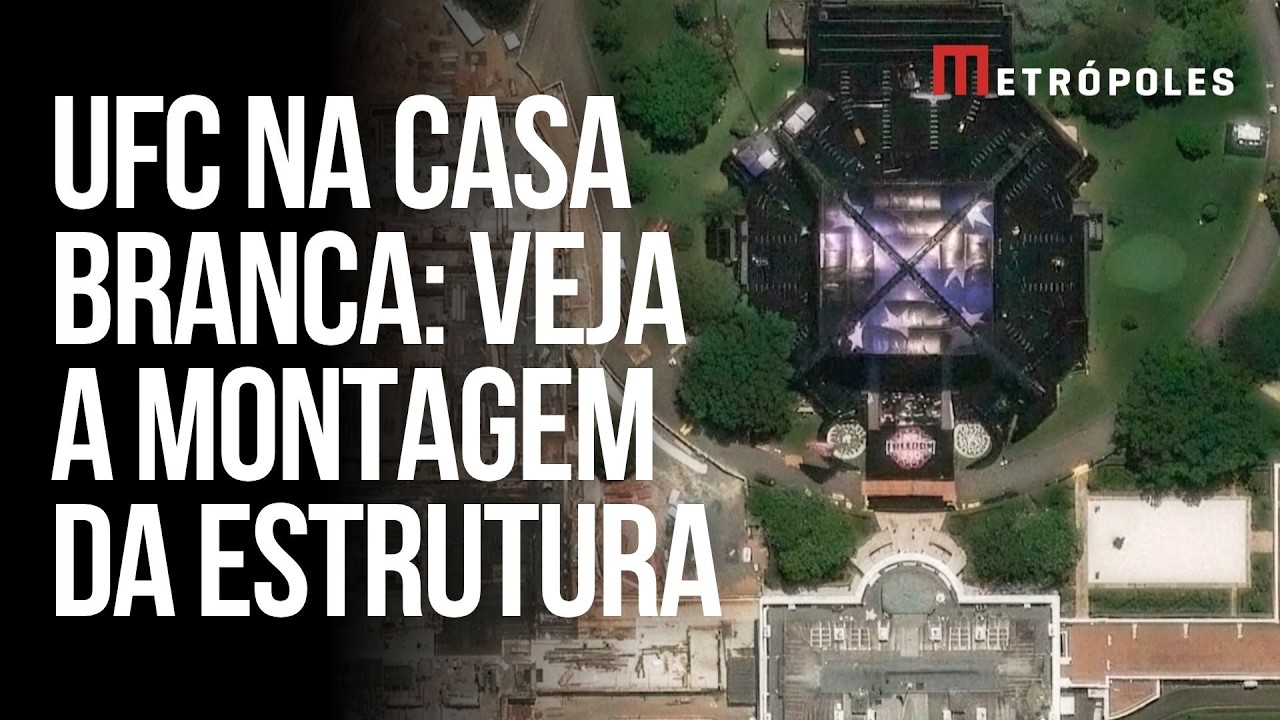 Imagens de satélite mostram preparação para UFC na Casa Branca