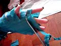 Plastic bag yarn/ making yarn from a tube