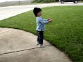 Autumn playing outside
