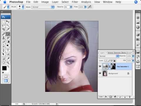 Learn Photoshop - How to change hair color from one person