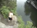 epic cliff jump 80-90ft Gainer!
