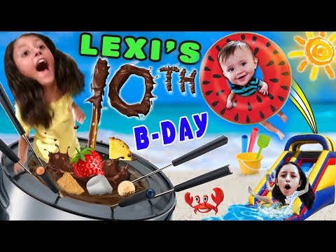 Lexi's 10th Birthday Party! FONDUE POOL CELEBRATION FUNnel V Fam Vlog w Presents Haul