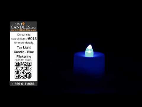 Blue Flickering Battery Tea Lights by intelliFLAME