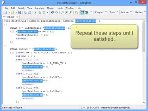 EmEditor Professional 13 multiple selection features