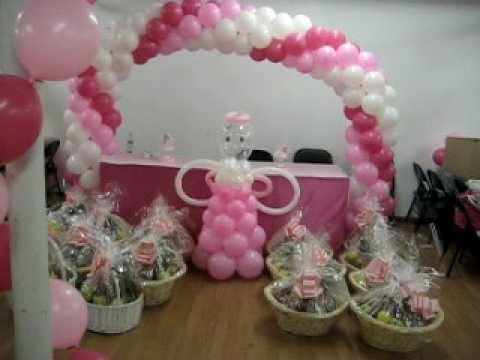 DECORACION DE GLOBOS PARA BAUTIZO decoracion de globos para bautizo: