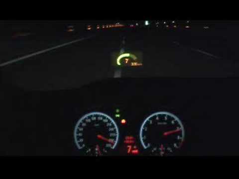BMW M6 0 to 332 KM/H on Launch Control-Head-Up Display