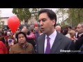 Labour leader Ed Miliband egged on campaign trail in Southamampton