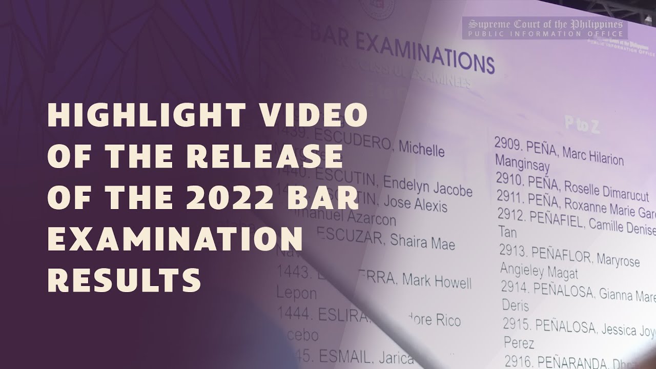 Highlight video of the release of the 2022 Bar Examination results #Bar2022 #GetThatBar2022