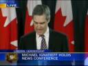 Michael Ignatieff holds a Press 