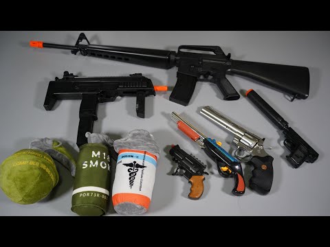 M16A1 Toy Gun - Colt Python Airsoft Gun - MP7 - Hand Grenade Doll Toy - REALISTIC TOYGUNS collection