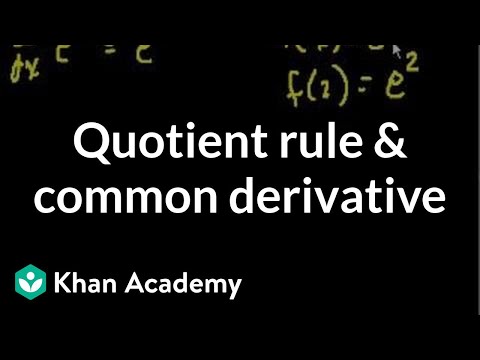 how to use the quotient rule