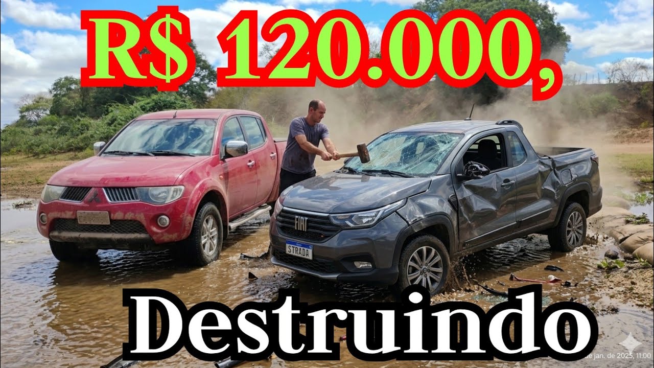 Comprei uma Fiat Strada de 120 mil  reais só para destruí-la