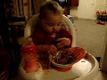 Elliot eats spaghetti