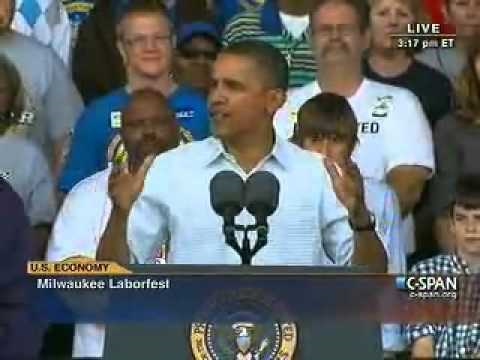Pr. Obama - Labor Day (1) Jobs, Infrastructure, Middle Class, Small Business - Milwaukee