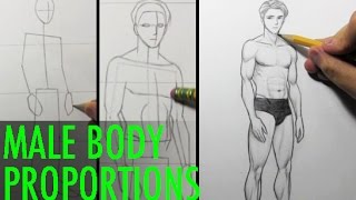 Drawing Time Lapse: Male Body Proportions