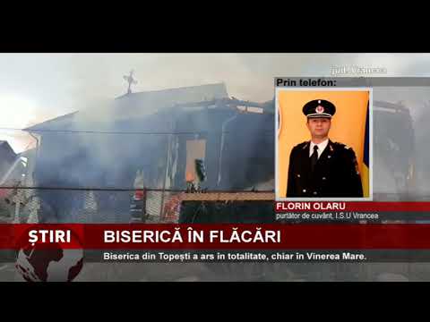 O biserică din județul Vrancea, mistuită de foc chiar în Vinerea Mare