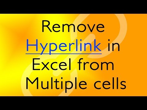 how to remove hyperlink in excel 2007