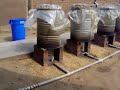 Sawdust cooker in action