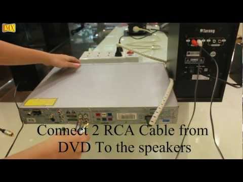 how to hook up cd player speakers to tv
