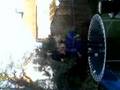 Tasha and Edwardo on the trampoline