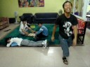 Binh tap dancing at the Blue Dragon outreach program. Binh tap dancing at the Blue Dragon outreach program.