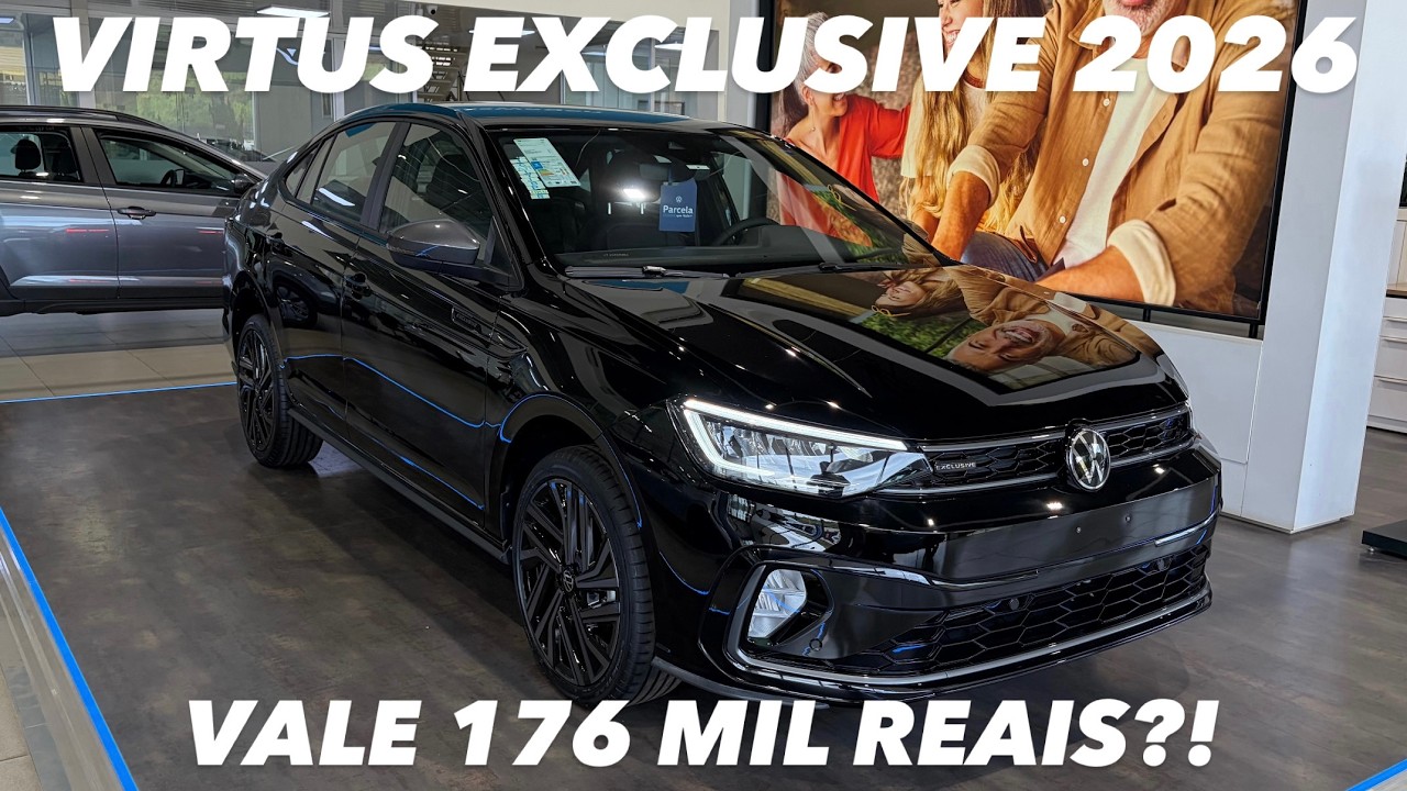 AVALIAÇÃO VW VIRTUS EXCLUSIVE 2026 - VERSÃO TOP DE LINHA VALE 176 MIL REAIS?!
