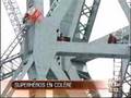 Robin grimpe le pont Jacques Cartier 4