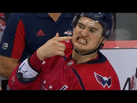 Video: Capitals’ Dmitry Orlov has tooth broken by high stick from Blackhawk’s Hartman
