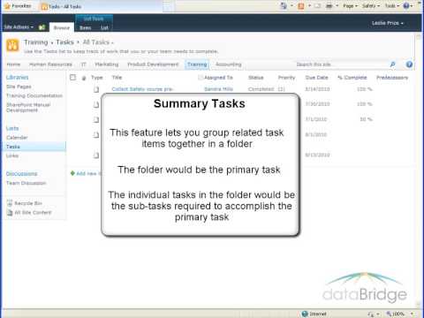 Working with a Task List in SharePoint 2010