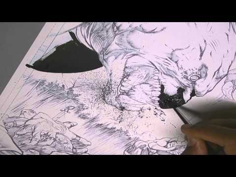 inking tip splatters digital in...