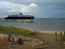 S.S. Badger sails from Ludington Michigan -Flash