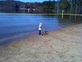 Katelyn and the dog at the lake