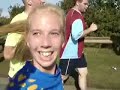 2007 Great North Run - running and chatting about Alzheimers