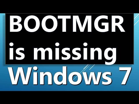 how to recover if bootmgr is missing