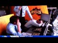 David Gower shrieks on air as Nasser Hussain puts a chair o