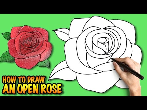 video-linktoworks-How to draw an Open Rose - Easy step-by-step drawing ...