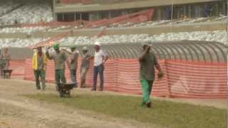 VÍDEO: Mineirão é o primeiro estádio da Copa a receber gramado