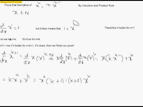 how to prove the derivative of x^n