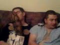 tom asleep up in jonnys house and us putting stuff on him!!