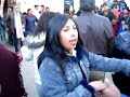 Baile costumbrista en el frontis de la parroquia de la Villa de Oyón.