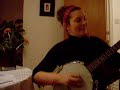Jane Playing the Banjo her friends got for her birthday