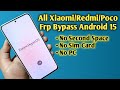 All Xiaomi Poco Frp Bypass Android 15 Without PC