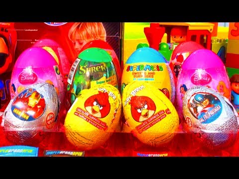 12 Surprise Eggs SpongeBob Angry Birds Marvel Hello Kitty Disney Barbie Super Mario Power Rangers