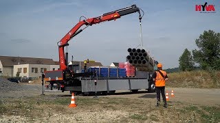Material transport in France - Volvo truck with Hyva crane HC 183 for Fransbonhomme