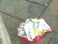 Life for Litter. I recorded this in Watford High St wait for my bus, i try to realise that hte litter is an animal, searching for food, and it's empty and needs something to eat, and it moves to different places. And then it stops at the end, just outside a bin, and the bin is its home, with its name on it 'litter'. And the crisp packet wants to be in the bin, and ironically it's meant to be in the bin, but someone lazy couldnt be bothered. Think of the litter as alive. Please comment this.x