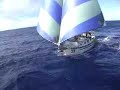 Singlehanded sailing with twin headsails view from a kitecam Singlehanded sailing with twin headsails view from a kitecam