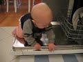 Ian trying to help wash dishes