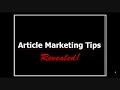 Article Marketing Strategy- Part 2